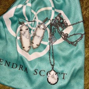 Kendra Scott necklace and earring set (silver)